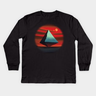 Moon Pyramid Kids Long Sleeve T-Shirt